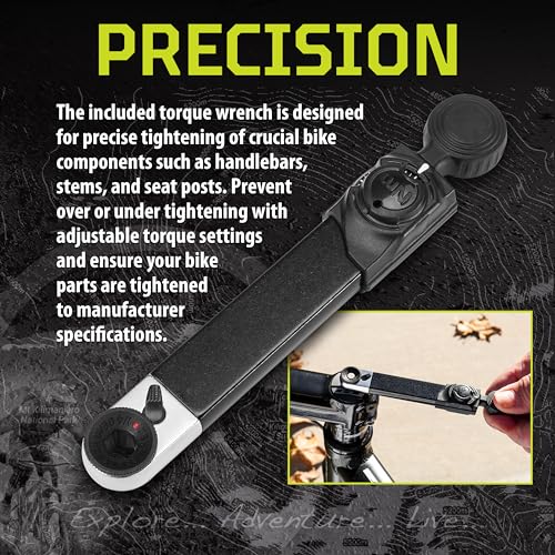 Kilimanjaro 15-in-1 Mini Bike Torque Wrench Tool Kit – Compact Bicycle Repair Set with Precision Torque Wrench, Hex, Torx & Screwdriver Bits, and Storage Case – Cycle Series – 910546ECE - style: 2-10Nm