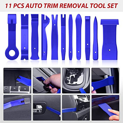 Nilight Trim Removal Tool 88Pcs, Auto Push Pin Bumper Retainer Clip Set Fastener Terminal Remover Tool Adhesive Cable Clips Kit Car Panel Radio Removal Auto Clip Pliers - color: 88 Clips+ Remover Tools Blue