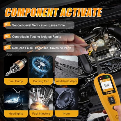 P350 Power Circuit Probe Tester Automotive 12V 24V | Find wire breaks and shorts with 40FT cable, component activation, relay and fuse testing for cars, trucks, boats and RVs