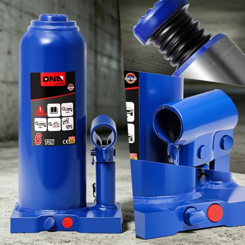 DNA Motoring 6 Tons Hydraulic Car Bottle Jack, Blue, 12000 lbs Capacity | Automotive Welded Bottle Jack For Car SUV Pickup Truck, Auto Repair House Lift, with Manual handle & Carrying Storage Case - color: blue, style: 6 ton