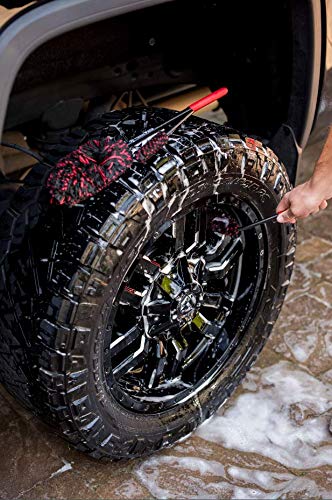 Liquid X Original Wheel Woolies Brushes 3 Piece Kit - Includes Angled Caliper Spoke Brush - USA Made - Black - New & Improved (Brushes + Wheel Cleaner) - size: Brushes + Wheel Cleaner