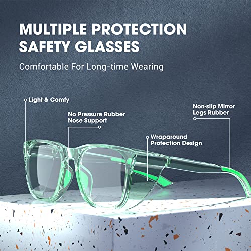 Safety Glasses Anti-Fog Goggles Protective Eyewear Anti Blue Light Protection Glasses For Women And Men - color: Green