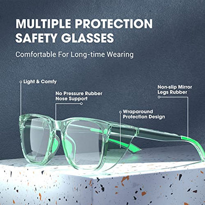 Safety Glasses Anti-Fog Goggles Protective Eyewear Anti Blue Light Protection Glasses For Women And Men - color: Green