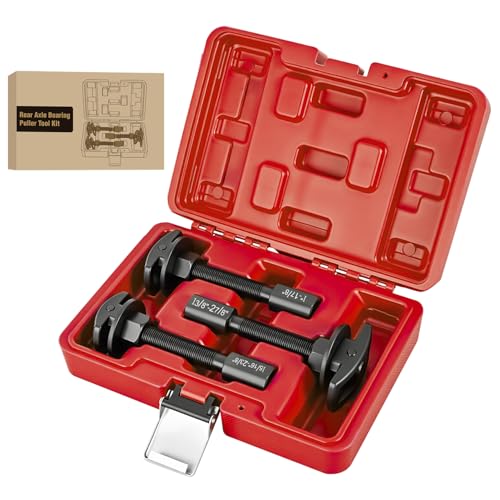 GOOACC 3PCS Rear Axle Bearing Puller Set, Axle Bearing Puller Removal Tool Kit with 3 Sizes 1" to 1-7/8", 1-5/16" to 2-3/8" & 1-3/8" to 2-7/8" Axle Wheel Bearing Removal Tools for Axles Bearings, Red - color: 3pc Rear Axle Bearing Puller Red