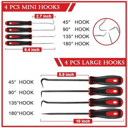 XBVV 17 Pcs Pick and Hook Set with Trim Removal Tool, Clip Pliers, Fastener Remover,Scraper,and Magnetic Telescoping Tool Kit for Repair Automotive,Upholstery and Electronics Maintenance Pick Tools