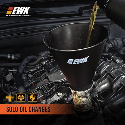 EWK Oil Funnel Threaded Engine Oil Fill Funnel, Secure No-Leak Design for Toyota & Lexus Engines, Hands-Free Spill-Free Oil Change Tool for DIY Owners & Professional Technicians
