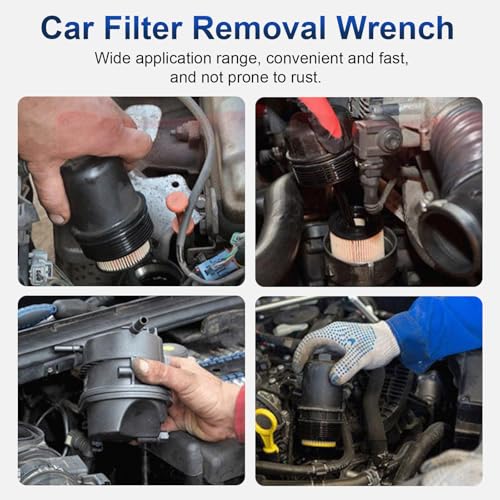 Universal Adjustable Oil Filter Wrench– 2-3/8 to 3-1/8 Inch (60-80mm) - 1/2'' Drive Cap Style Oil Filter Removal Tool, Fits Small to Medium Spin-on Filters, UTVs, JetSkis