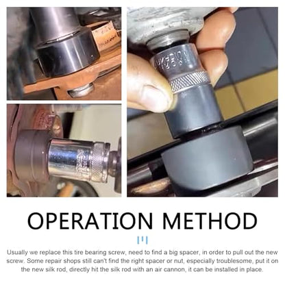 4PCS Wheel Stud Installer, Anti-slip Iron Wheel Stud Removal Tool, Rustproof Car Tire Bolt Tool, M12x1.25/M12x1.5/M14x1.5/ with 3/4" Hex Wheel Lug Nuts, Universal for Most Cars (Silver)
