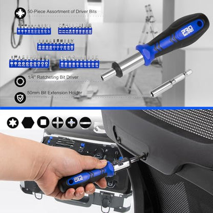 Prostormer 259-Piece General Household and Mechanic's Tool Set | Complete ToolKit with Heavy Duty Aluminium Tool Box for Home/ Car/ RV/ Garage