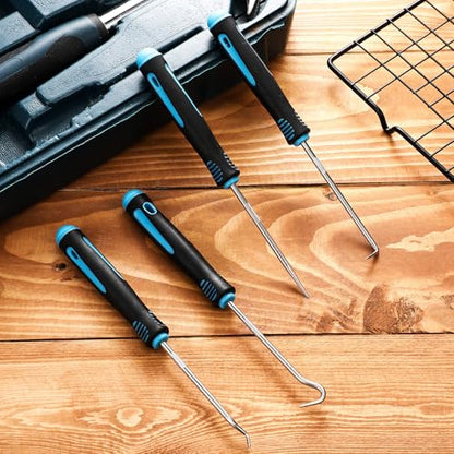 WILLBOND 4 Pcs Pick and Hook Set Precision Automotive Mechanic Picks Tools Set for Car Oil Seal Hooks Puller Remover Tools(6.5 Inches,Light Blue) - color: Light Blue, size: 6.5 Inches