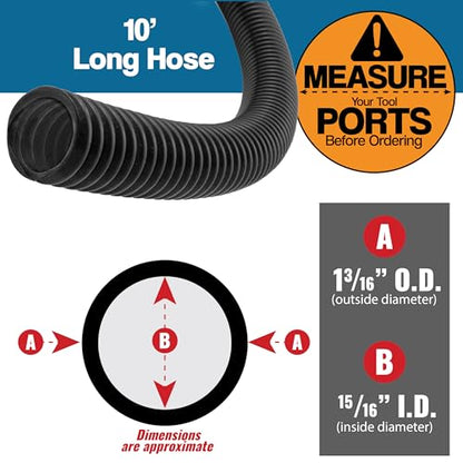 10 Foot Long Dust Collection Power Tool Hose Kit - size: Hose w/ 5 Fittings