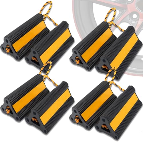 Vacallity Wheel Chocks for RV Trailer Car Truck, Upgrade Rubber Wheel Chocks with Rope Easy to Use,Camper Travel Chock Blocks Wheel Immobilizers & Chocks (8.2" 4pair) - size: 8.2" 4pair