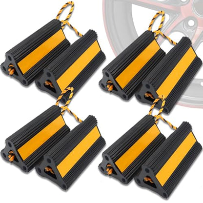 Vacallity Wheel Chocks for RV Trailer Car Truck, Upgrade Rubber Wheel Chocks with Rope Easy to Use,Camper Travel Chock Blocks Wheel Immobilizers & Chocks (8.2" 4pair) - size: 8.2" 4pair