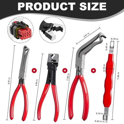 Electrical Disconnect Pliers, Electrical Connector Separator,Hose Clamp Pliers, 8in Automotive Tools, Automotive Tools for Push Tab Style Plugs - style: Electrical Disconnect Pliers Set 4