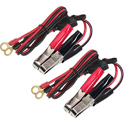 Battery Alligator Clips Booster Jumper Cable - O Ring Terminal Harness Wire 2 Pin Lug Cable for Car Battery Charging 16AWG (3ft-2 pack) - size: 3ft-2 pack