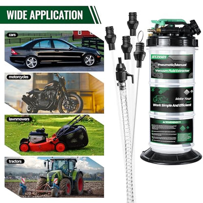 5.3 L Manual Pneumatic Fluid Extractor, Oil Change Vacuum Pump Extractor with 5 Tubes and A Brake Bleeding Hose for Automotive, Boats - size: 5.3L