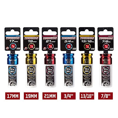 Powerbuilt 1/2 Inch Drive 3/4 Inch Impact Lug Nut Socket, Non-marring and Thin Wall Lug Nut Socket, Protects Lug Nuts from Damage - 941042 - size: 3/4"