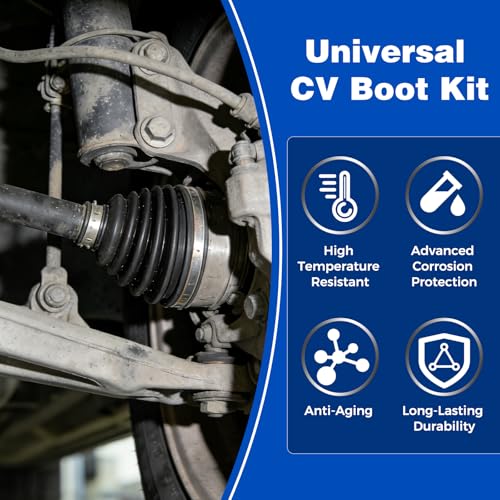 MRCARTOOL CV Boot Kit with 2 Clamps for Ford Toyota Nissan Drive Shaft | Silicone, Heat-Resistant, Cracks Tears Aging Resistant, Fits Audi BMW VW Volvo Mercedes Replacement Ball Head Dust Cover - size: CV Boot