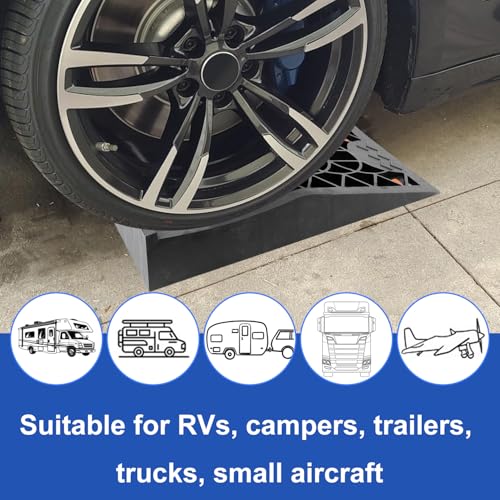 2 Pack Black Car Ramps, Low Profile Car Service Ramp for Vehicle Maintenance, Heavy Duty Ramps for Oil Changes, Trucks & Cars