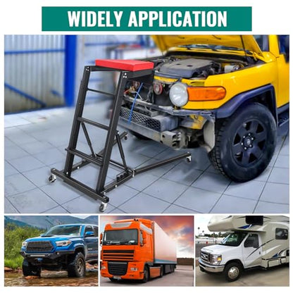 Top Automotive Creeper, 400 lbs Capacity, Adjustable Length from 42.5"-64.8", Foldable and Padded Deck, 4 Swivel Caster Wheels for Workshop Repair, Mechanic Creeper and Creepers Automotive