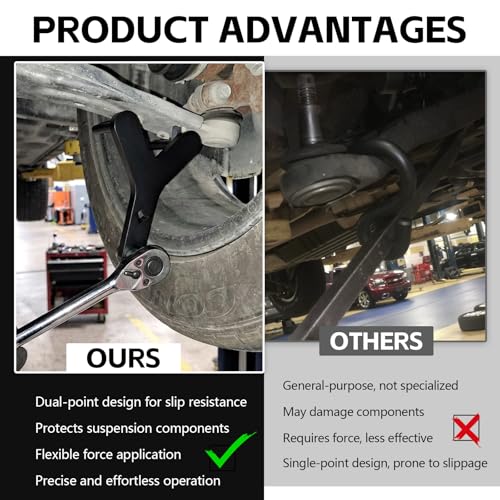 Lower Control Arm Prying Tool, Suspension Control Arm Bushing Removal Tool, Lower Ball Joint Pry, Compatible with 1/2" Drive Breaker Bar, Ball Joint Separator, Suspension Car Accessories