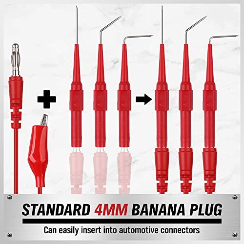 SWANLAKE 22-Piece Back Probe Kit, Multimeter Back Probe Pins with Test Leads and Alligator Clips, Automotive Electrical Circuit Diagnostic Tool Set for Car Repair - color: 22PCS Milti-color