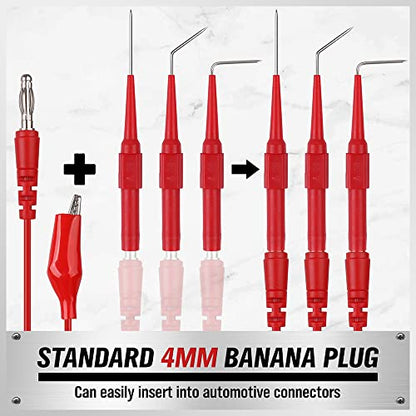 SWANLAKE 22-Piece Back Probe Kit, Multimeter Back Probe Pins with Test Leads and Alligator Clips, Automotive Electrical Circuit Diagnostic Tool Set for Car Repair - color: 22PCS Milti-color