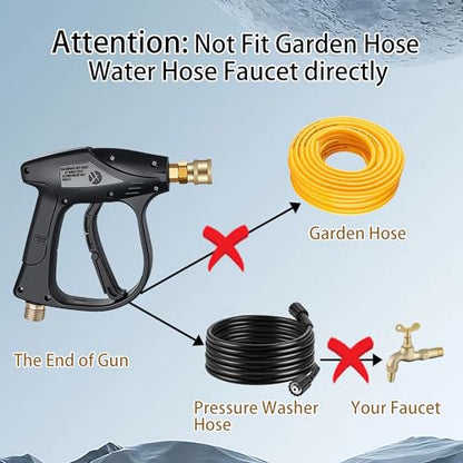 Selkie Foam Cannon with Pressure Washer Gun and Dual Connector, 3-in-1 Car Foam Cannon Kits with 1/4 Inch Quick Connector, 7 Pressure Washer Nozzle Tips, Dual-Connector Accessory