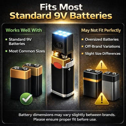 IN SELECT 9 Volt Small Pocket Led Mini Flashlight -High Lumens Compact Portable Emergency Light Multi Mode Handheld Flashlight Light for Camping Hiking and Outdoor Use (2Pack,Battery not Included)