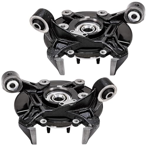 Detroit Axle - Rear Steering Knuckles Wheel Hub Bearings Brake Calipers Replacement for 2006-2010 Ford Explorer Mercury Mountaineer - 4pc Set - size: 4BU48580/Kit