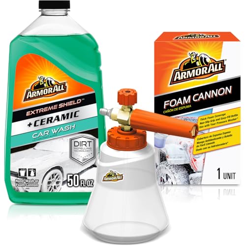 Armor All Car Wash Kit, Foam Cannon Extreme Shield Ceramic, Soap and Sprayer for Pressure Washer - 50 OZ