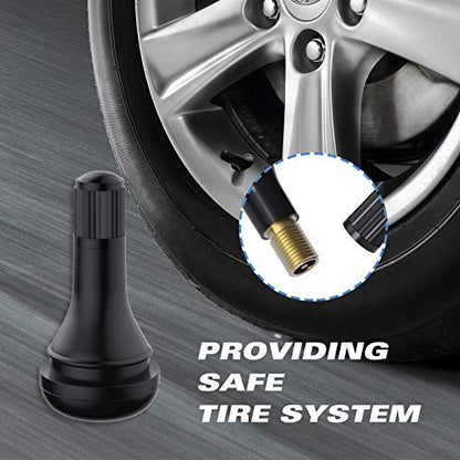 CKAuto TR415 Tubeless Rubber Snap-in Tire Valve Stems, Black, 50 Pcs/Bag | EPDM Rubber, for Standard .453" 11.5 mm Rim Holes, Compatible with Most Cars, SUVs, Light Trucks, and Trailers - size: TR415