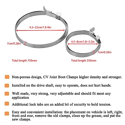 22Pcs CV Joint Boot Clamp Pliers with 2 types of CV Boot Clamps Kit, Ear Boot Tie Pliers, Car Band Tool Kit, Automotive Hose Axle Plier CV Clamp Tool CV Joint Banding Tools for Most Cars