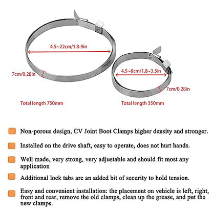 22Pcs CV Joint Boot Clamp Pliers with 2 types of CV Boot Clamps Kit, Ear Boot Tie Pliers, Car Band Tool Kit, Automotive Hose Axle Plier CV Clamp Tool CV Joint Banding Tools for Most Cars