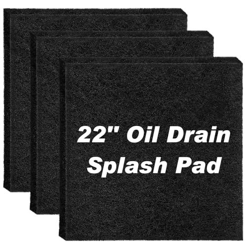 3 Pcs 22'' Oil Drain Splash Pad, Heat-Resistant Square No-Splatter Pad fits Most Oil Drains Anti Oil Splash Pad for Car Oil Changing Drain Pan Transmission, Black