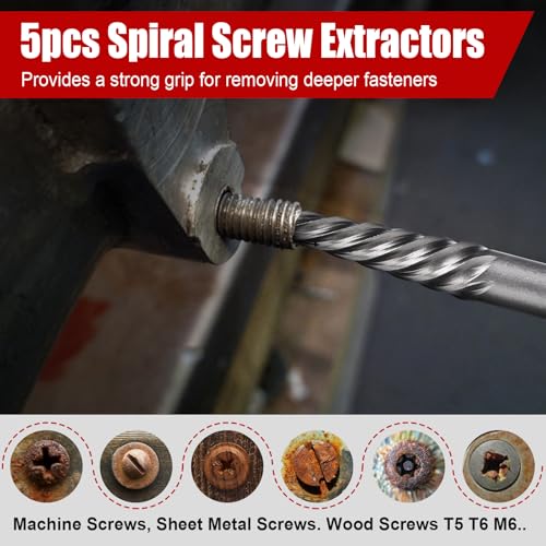 15Pcs Screw Extractor Set, Easy Out Extractor Set, Left Hand Drill Bit Hex Head Extractor, Cobalt HSS Steel Kit for Stripped Screws and Broken Bolts - size: 15PCS new