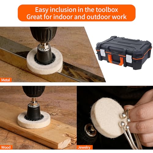 20PCS 2 Inch Quick Change Discs Premium Wool Fine Polishing Wheel with 1/4" Holders for Die Grinder Surface Conditioning (20+1 Plus Kit)