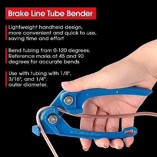 WILLBOND 25 ft 3/16" Copper Coated Brake Line Kit Tube Bender (Includes 16 Fittings and 4 Unions, 8 Nuts) Brake Line Double & Single Flaring Tool Kit