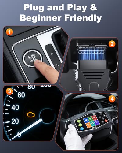 OBD2 Scanner Diagnostic Tool, EXTRACTME Car Scanner with Battery Tester, Engine Light, Data Stream, I/M Readiness, Mode 6/8, Professional Code Readers & Scan Tools for OBDII 12V Vehicles 1996+