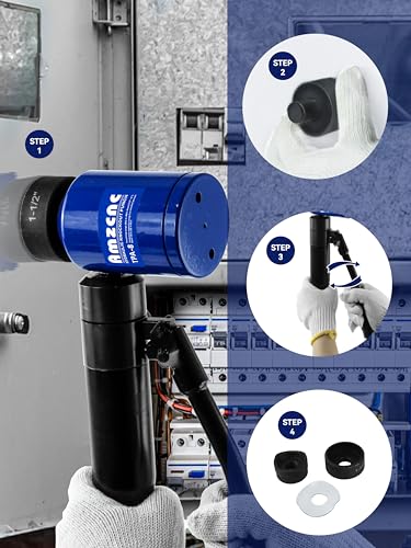 AMZCNC Hydraulic Knockout Hole Punch Driver Kit 1/2 to 2 inch Electrical Conduit Hole Cutter Set KO Tool Kit Metal Sheet Puncher (8TON(1/2"~2")) - size: 8TON(1/2"~2")