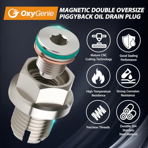 M18*1.5 Double Oversize Magnetic Piggyback Oil Drain Plug, Stainless Steel Self Tapping Oil Pan Thread Repair Kit (M18.2 * 1.5-15mm) - size: M18.2*1.5-15mm