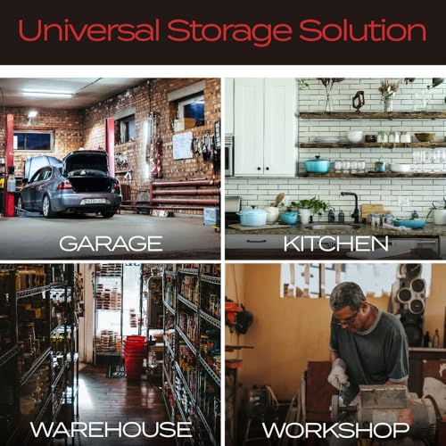 VAULTON Heavy Duty Metal Slot Wall Panel Garage Organization Kit, 48inches, Wall Mounted Tool Organizer With 8 Hooks, Interlocking Slot Panel, 11pcs - style: 48inch 3 Panels+8 Hooks