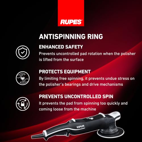 RUPES BigFoot LHR21 Mark V Random Orbital Polisher - Tool Only | Features 150mm Backing Plate & 21mm Orbit | Compact Design | Reduced Vibration | PrecisionPro Backing Plate - size: Single Tool
