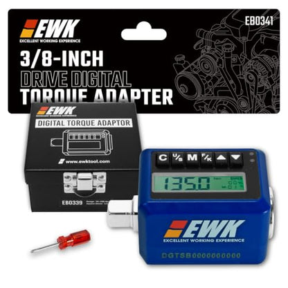 EWK 3/8-inch Drive Digital Torque Adapter 5-100 ft-lbs (6.8-135 Nm), Electronic Torque Wrench Converter with LED Display & Buzzer Alert