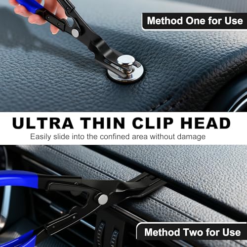 3 PCS Clip Removal Tool,Clip Pliers Fastener Remover,Car Trim Rivet Removal Pry Tool for Automotive Door Panel,Upholstery,Dashboard Blue - color: blue