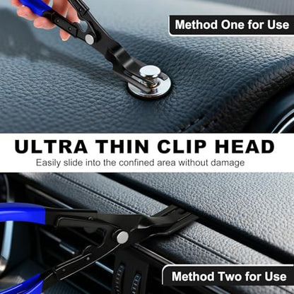 3 PCS Clip Removal Tool,Clip Pliers Fastener Remover,Car Trim Rivet Removal Pry Tool for Automotive Door Panel,Upholstery,Dashboard Blue - color: blue