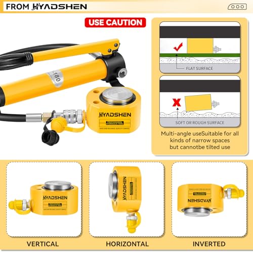 10Ton Hydraulic Cylinder Jack,Low Profile Hydraulic Ram Jack,Hydraulic Porta Power Ram Lifting Jack,Industrial Mini Hydraulic Cylinder - size: 10T