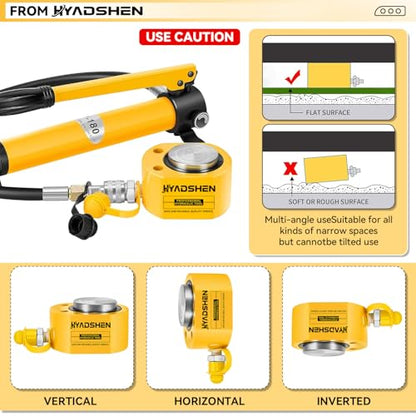 10Ton Hydraulic Cylinder Jack,Low Profile Hydraulic Ram Jack,Hydraulic Porta Power Ram Lifting Jack,Industrial Mini Hydraulic Cylinder - size: 10T