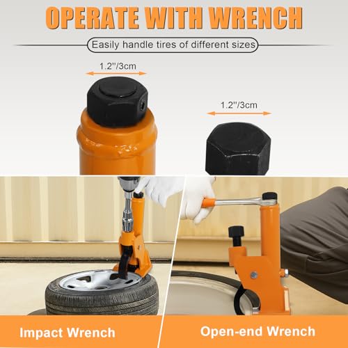 Manual Tire Bead Breaker Tool for Tire Removal, 38"-42" Tire Removal Tool Manual Tire Changer Machine Tire Changing Tool Tire Repair Tools with Replacement for Atvs, Utvs(Orange)