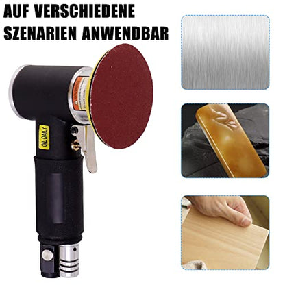 Mini Air Sander,Random Orbital Air Sander Kit,Mini Pneumatic Sander for auto sanding tools kits with 1/2/3inch Polishing Sponge & Wool Pads Sandpapers (1"2"3" Buffer&Sander Kit) - color: 1"2"3" Buffer&sander Kit
